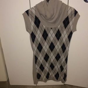 Argyle cowl neck sweater